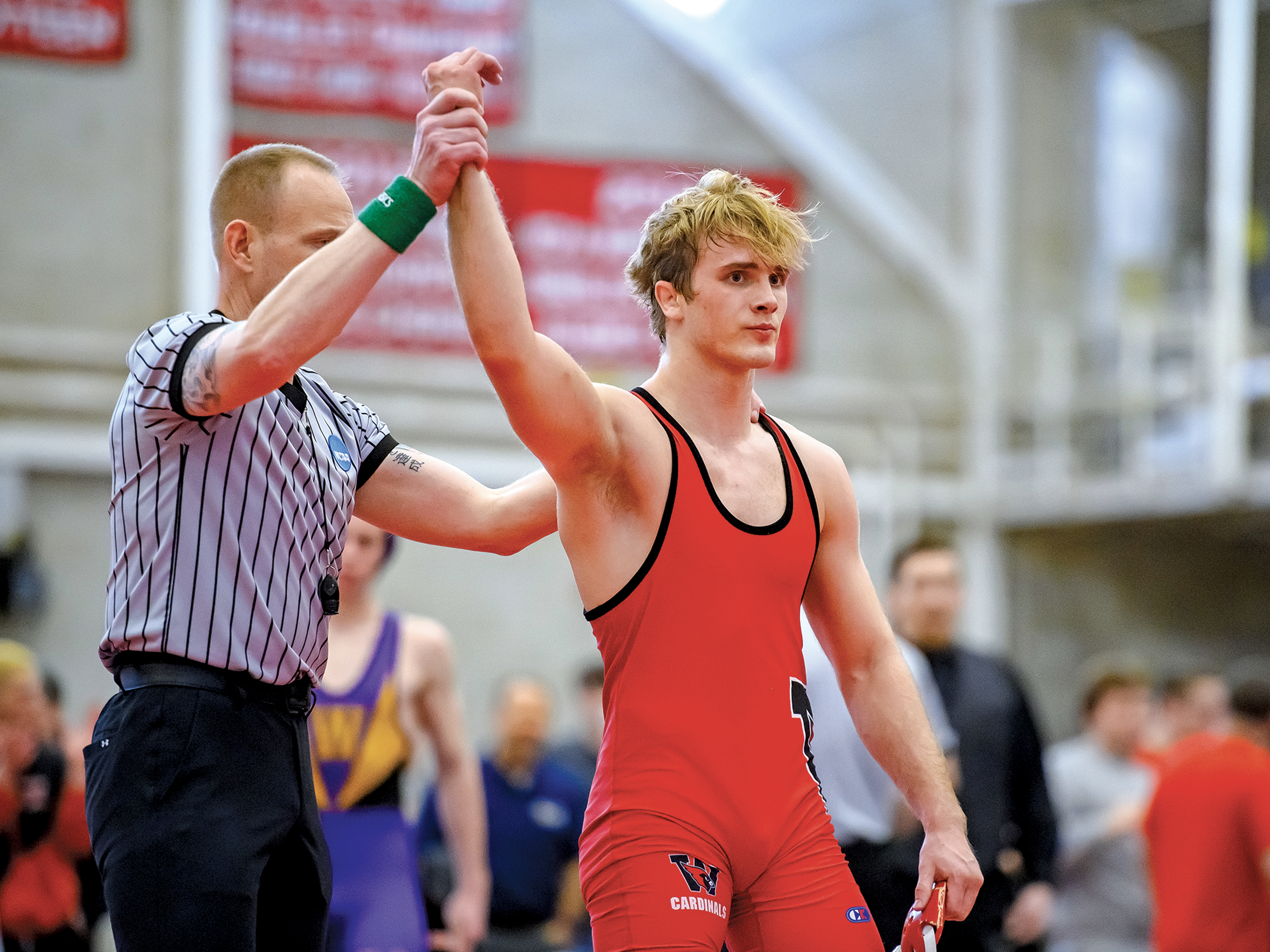 Wrestler getting hand raised